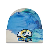 Men's New Era  Royal Los Angeles Rams 2022 Sideline Ink Dye Cuffed Knit Hat