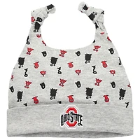 Newborn & Infant New Era Heather Gray Ohio State Buckeyes Critter Cuffed Knit Hat