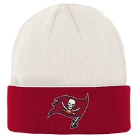 Youth Cream/Red Tampa Bay Buccaneers Bone Cuffed Knit Hat