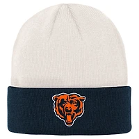 Youth Cream/Navy Chicago Bears Bone Cuffed Knit Hat