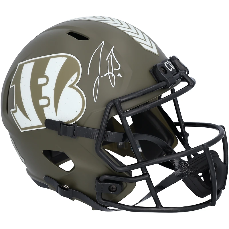 Joe Burrow Cincinnati Bengals Autographed Riddell 2022 Salute To Service Speed Replica Helmet