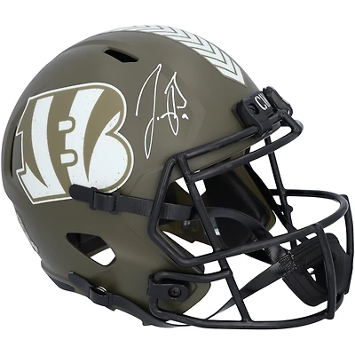 Joe Burrow Cincinnati Bengals Autographed Riddell 2022 Salute To Service Speed Replica Helmet