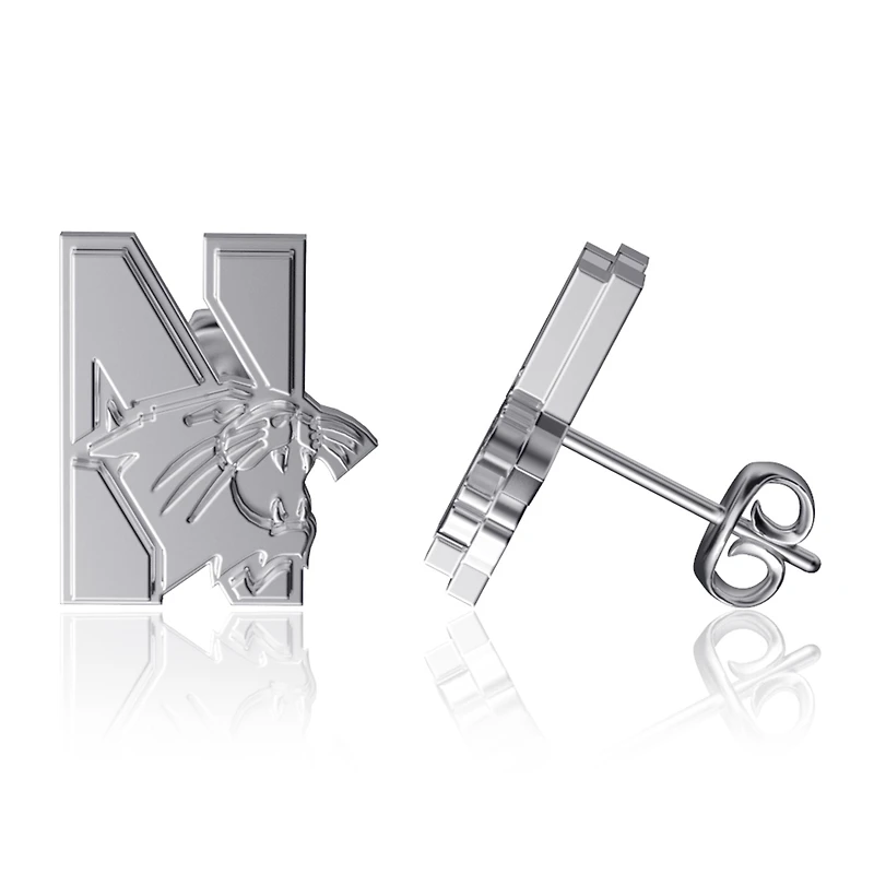 Dayna Designs Northwestern Wildcats Team Logo Silver Post Earrings