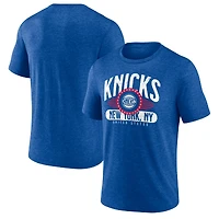 Men's Royal New York Knicks Badge of Honor Tri-Blend T-Shirt