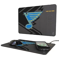 Keyscaper St. Louis Blues Personalized 15W Fast Wireless Charger and Mouse Pad