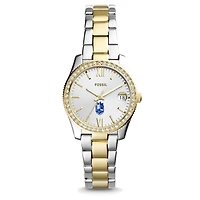 Women's Fossil Silver SUNY Geneseo Knights Scarlette Mini Two-Tone Stainless Steel Watch