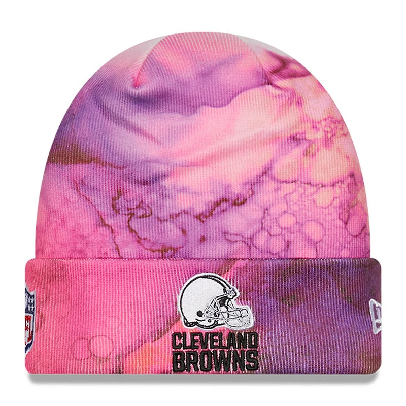 Men's New Era Pink Cleveland Browns 2022 NFL Crucial Catch  Knit Hat