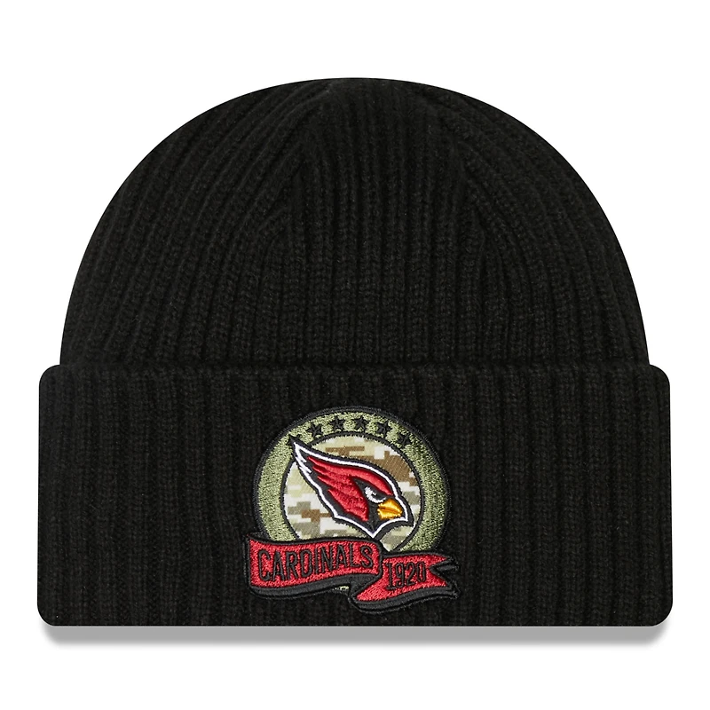 Men's New Era Black Arizona Cardinals 2022 Salute To Service Knit Hat