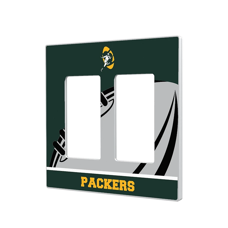 Green Bay Packers Passtime Design Double Rocker Lightswitch Plate