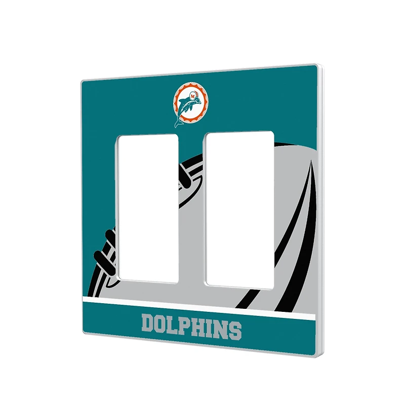 Miami Dolphins Passtime Design Double Rocker Lightswitch Plate