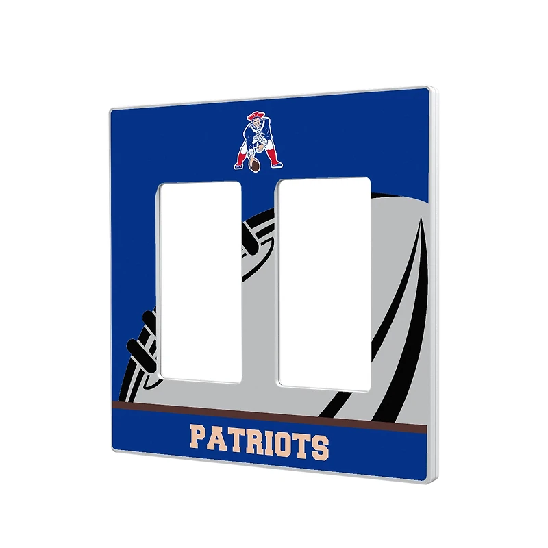 New England Patriots Passtime Design Double Rocker Lightswitch Plate