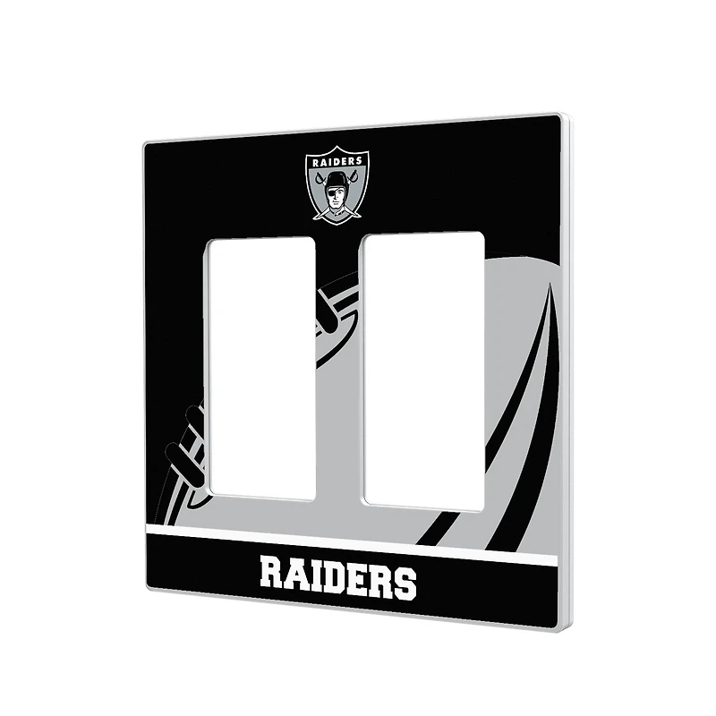 Oakland Raiders Passtime Design Double Rocker Lightswitch Plate