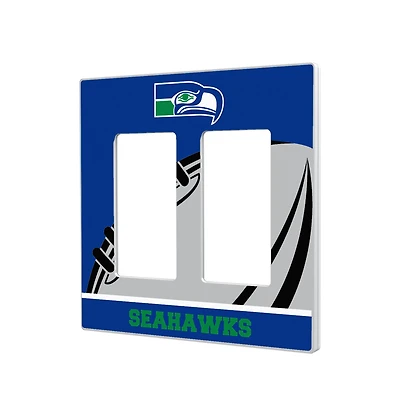 Seattle Seahawks Passtime Design Double Rocker Lightswitch Plate