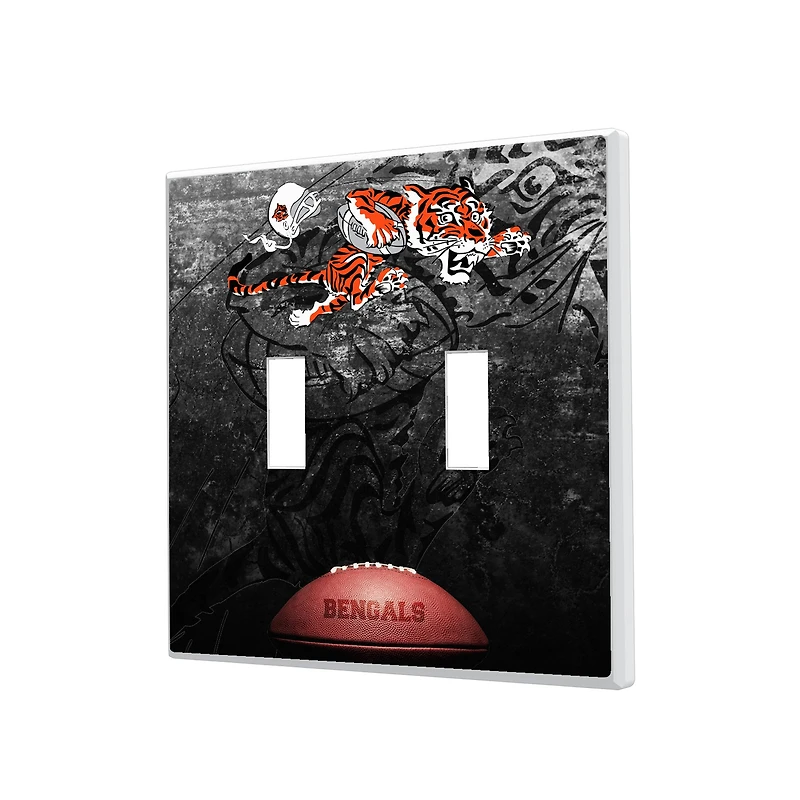 Cincinnati Bengals Legendary Design Double Toggle Lightswitch Plate
