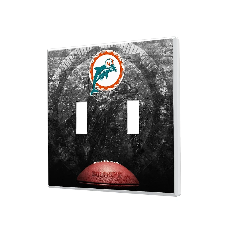 Miami Dolphins Legendary Design Double Toggle Lightswitch Plate