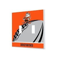 Cleveland Browns Passtime Design Double Toggle Lightswitch Plate