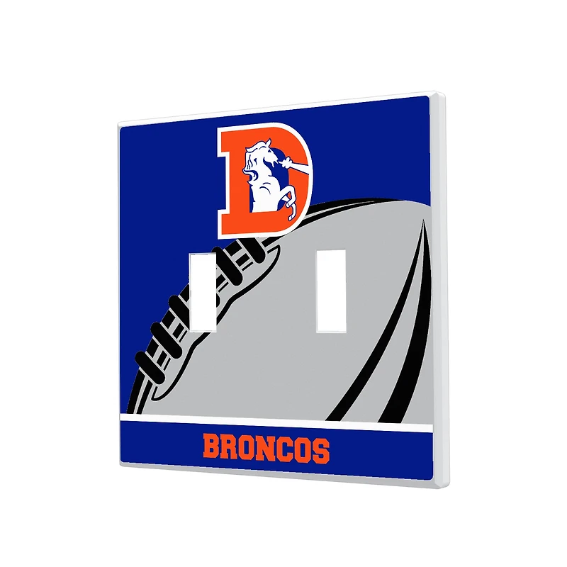Denver Broncos Passtime Design Double Toggle Lightswitch Plate