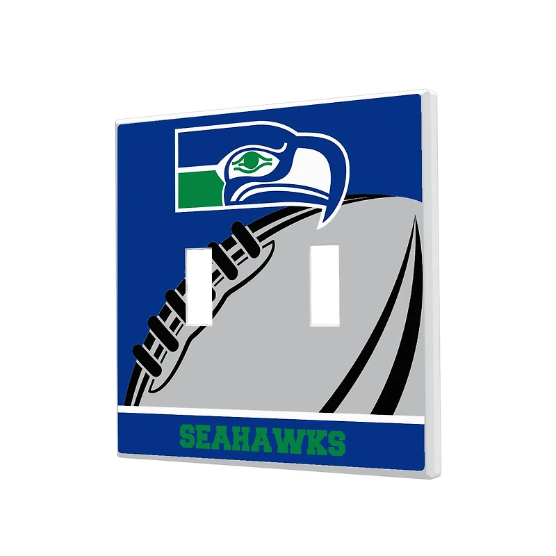 Seattle Seahawks Passtime Design Double Toggle Lightswitch Plate
