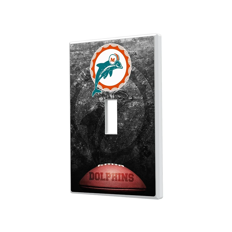 Miami Dolphins Legendary Design Single Toggle Lightswitch Plate