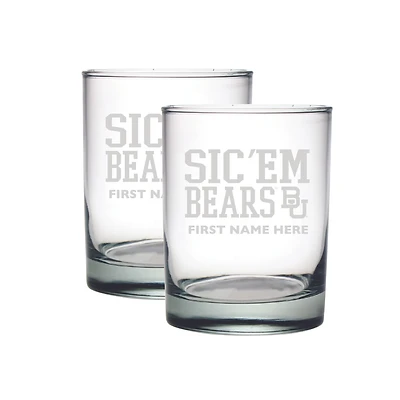 Baylor Bears Two-Pack 14oz. Personalized Etched Glass