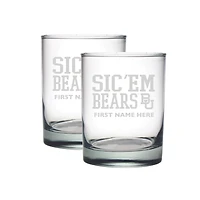 Baylor Bears Two-Pack 14oz. Personalized Etched Glass