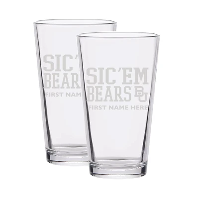 Baylor Bears Two-Pack 16oz. Personalized Etched Glass