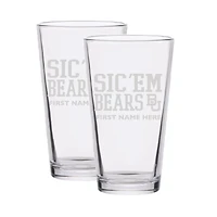 Baylor Bears Two-Pack 16oz. Personalized Etched Glass