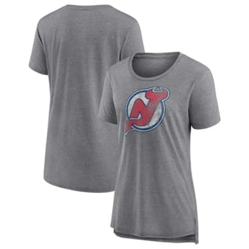 Women's Gray New Jersey Devils Slow Whistle Tri-Blend T-Shirt