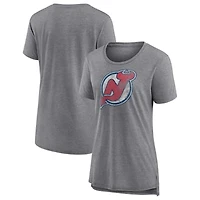 Women's  Gray New Jersey Devils Slow Whistle Tri-Blend T-Shirt