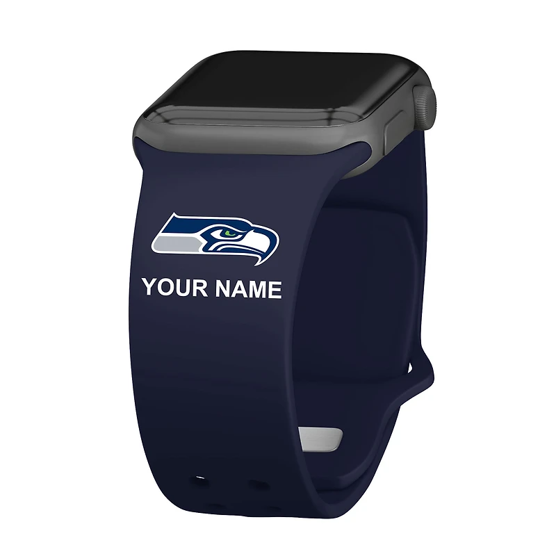 Seattle Seahawks 38/40/41mm Personalized Silicone Apple Watch Band