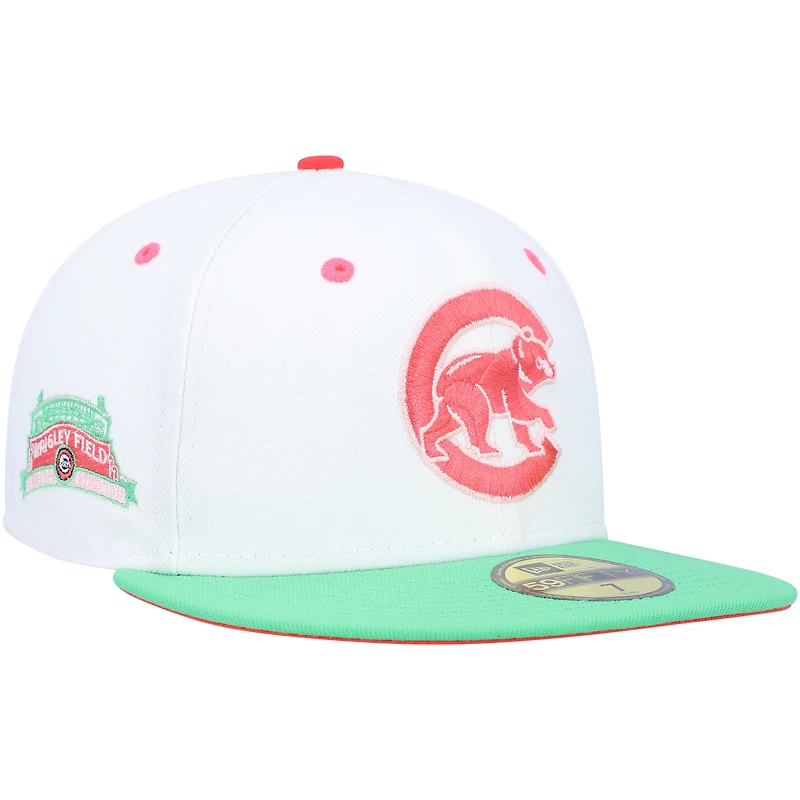 Men's New Era White/Green Chicago Cubs  Watermelon Lolli 59FIFTY Fitted Hat