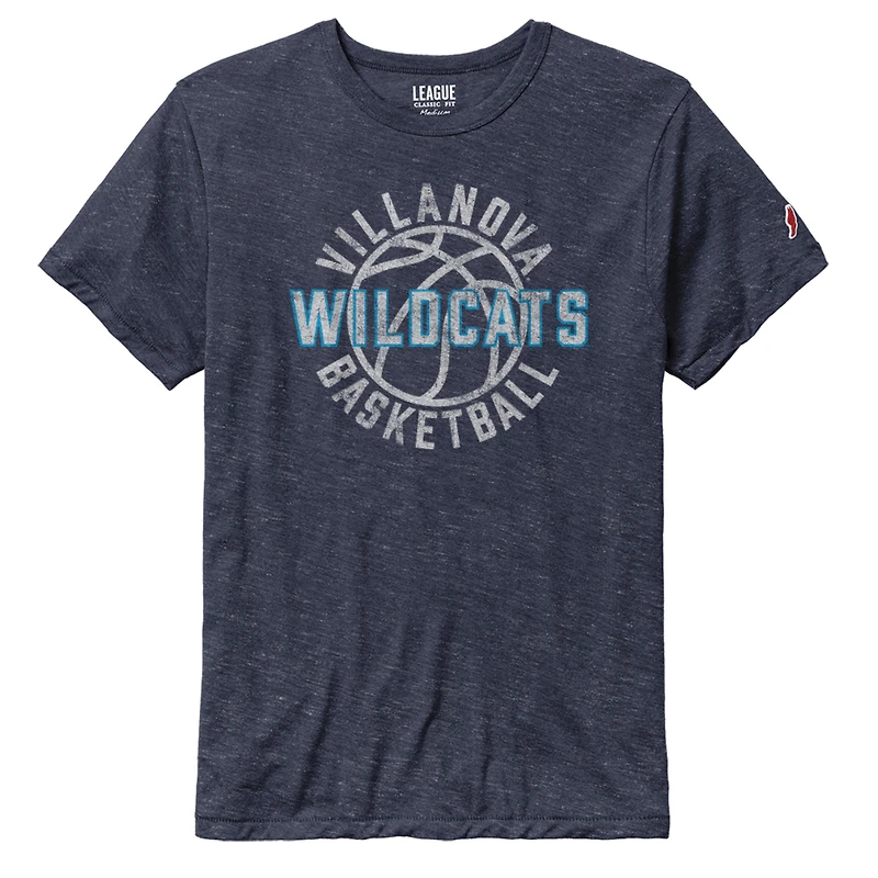 Men's League Collegiate Wear Heather Navy Villanova Wildcats Basketball Team Victory Falls Tri-Blend T-Shirt