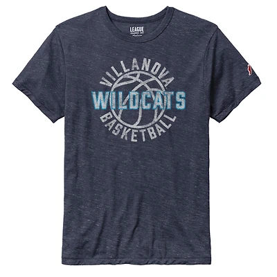 Men's League Collegiate Wear Heather Navy Villanova Wildcats Basketball Team Victory Falls Tri-Blend T-Shirt
