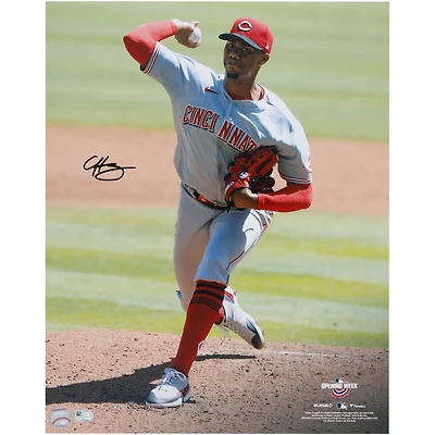 Hunter Greene Cincinnati Reds Autographed 16'' x 20'' Pitching Photograph