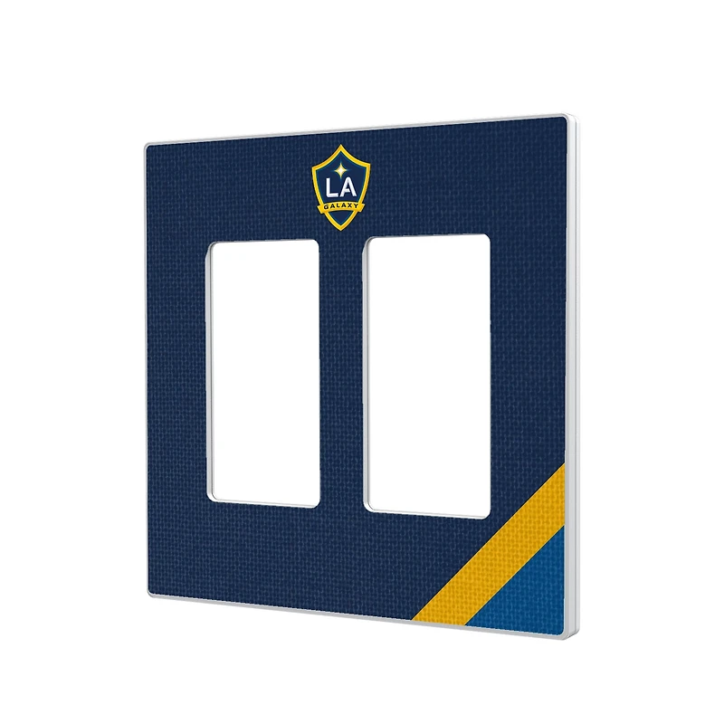 LA Galaxy Diagonal Stripe Design Double Rocker Lightswitch Plate