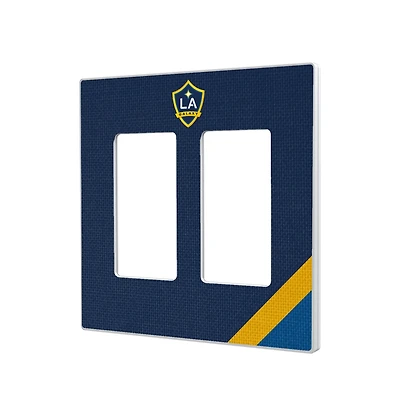 LA Galaxy Diagonal Stripe Design Double Rocker Lightswitch Plate