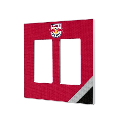 New York Red Bulls Diagonal Stripe Design Double Rocker Lightswitch Plate