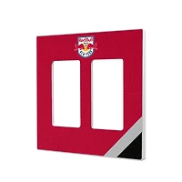 New York Red Bulls Diagonal Stripe Design Double Rocker Lightswitch Plate