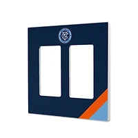 New York City FC Diagonal Stripe Design Double Rocker Lightswitch Plate