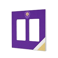 Orlando City SC Diagonal Stripe Design Double Rocker Lightswitch Plate