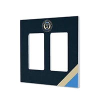 Philadelphia Union Diagonal Stripe Design Double Rocker Lightswitch Plate