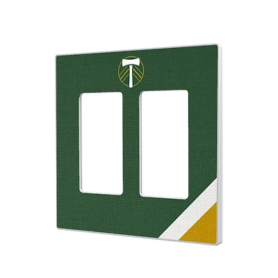 Portland Timbers Diagonal Stripe Design Double Rocker Lightswitch Plate