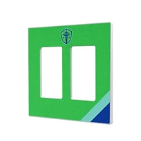 Seattle Sounders FC Diagonal Stripe Design Double Rocker Lightswitch Plate
