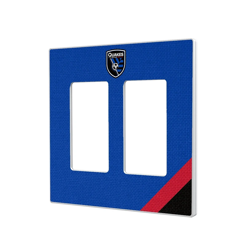 San Jose Earthquakes Diagonal Stripe Design Double Rocker Lightswitch Plate