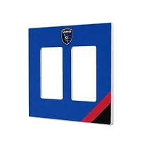 San Jose Earthquakes Diagonal Stripe Design Double Rocker Lightswitch Plate