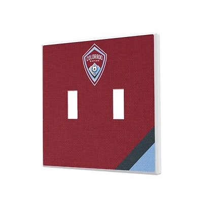 Colorado Rapids Diagonal Stripe Design Double Toggle Lightswitch Plate
