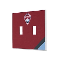 Colorado Rapids Diagonal Stripe Design Double Toggle Lightswitch Plate