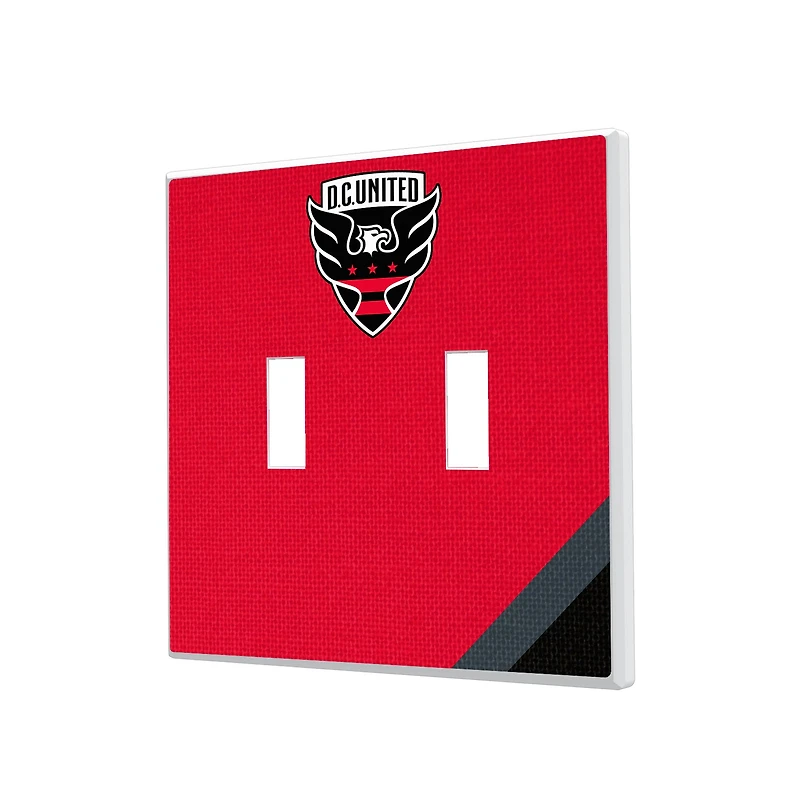 D.C. United Diagonal Stripe Design Double Toggle Lightswitch Plate