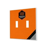 Houston Dynamo FC Diagonal Stripe Design Double Toggle Lightswitch Plate