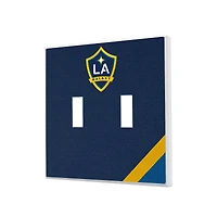 LA Galaxy Diagonal Stripe Design Double Toggle Lightswitch Plate